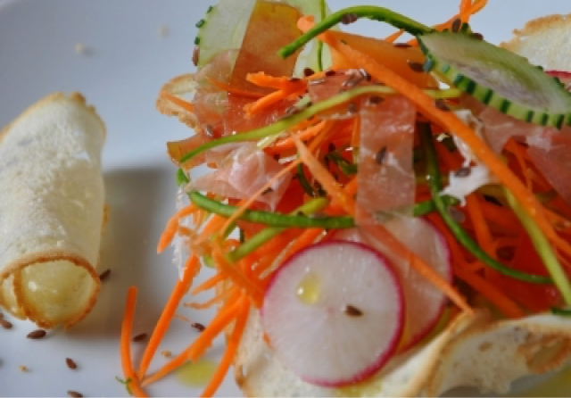 Panzanella moderna con Prosciutto di Norcia IGP