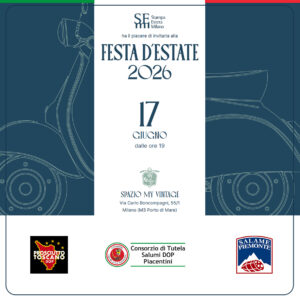 GRANDE SUCCESSO PER L’ECCELLENZA DEI SALUMI DOP E IGP ITALIANI  ALLA FESTA D’ESTATE DELL’ASSOCIAZIONE STAMPA ESTERA DI MILANO.