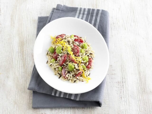 Insalata di riso basmati e Salamini Italiani alla Cacciatora DOP