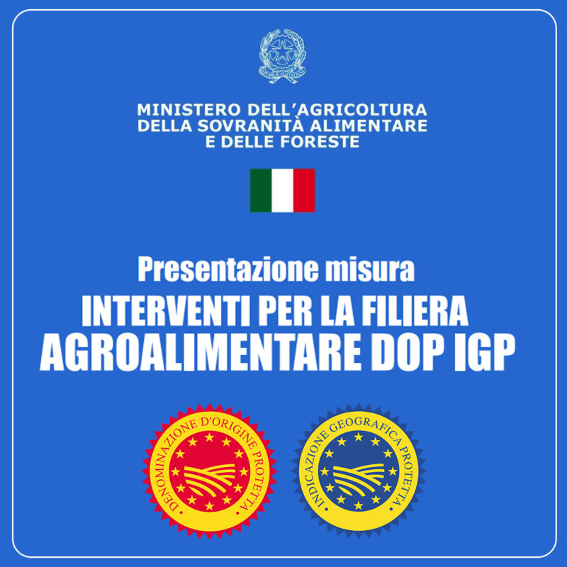 DECRETO 25 MILIONI A SOSTEGNO FILIERE DOP E IGP