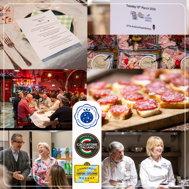 MORTADELLA BOLOGNA IGP, COTECHINO MODENA IGP E SALAMINI ITALIANI ALLA CACCIATORA DOP PROTAGONISTI NEL REGNO UNITO CON LA GUILD OF FOOD WRITERS