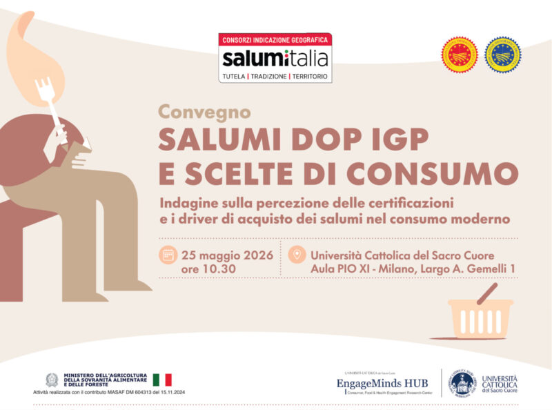 RICERCA “LA PERCEZIONE DI CONSUMO E LA VALORIZZAZIONE DI MERCATO DEI SALUMI DOP E IGP”
